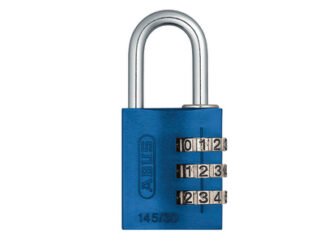 Abus Mechanical 145/30 30mm Aluminium Combination Padlock Blue 46577 (4003318465772) ABU14530BLU