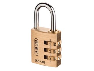Abus Mechanical 165/30 30mm Solid Brass Body Combination Padlock (3-Digit) Carded (4003318321627) ABU16530C