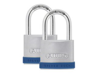 Abus Mechanical 50mm Silver Rock™ 5 Padlock Twin Pack (4003318808890) ABU550TC