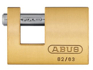 Abus Mechanical 82/63mm Monoblock Brass Shutter Padlock Carded (4003318336959) ABU8263C