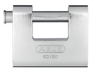 Abus Mechanical 92/80mm Monoblock Brass Body Shutter Padlock (4003318200724) ABU9280
