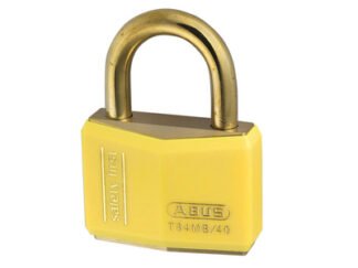 Abus Mechanical T84MB/40mm Yellow Rustproof Padlock (4003318283543) ABUT8440YEL