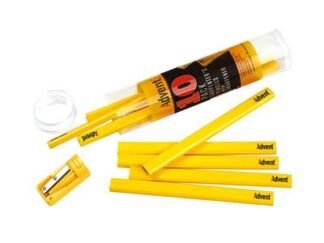 Advent Carpenters Pencils (Tub of 10 + Sharpener) (5060027020684) ADVACPTUB10
