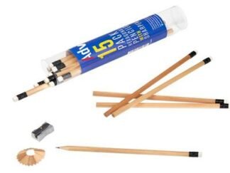 Advent Hexagonal HB Pencils & Sharpener (Tub 15) (5060027020790) ADVAPTUB15