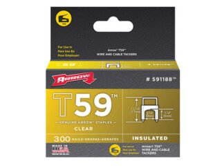 Arrow T59 Insulated Staples Clear 6 x 8mm (Box 300) (0079055591108) ARR591188