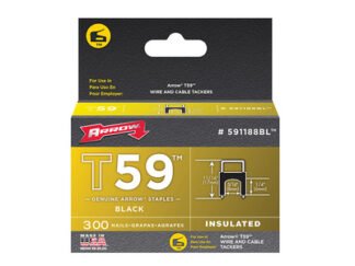 Arrow T59 Insulated Staples Black 6 x 8mm (Box 300) (0079055591115) ARR591188BL