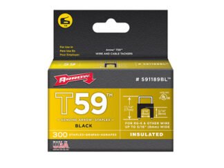 Arrow T59 Insulated Staples Black 8 x 8mm (Box 300) (0079055591146) ARR591189BL