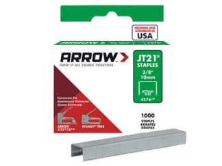 Arrow JT21 T27 Staples 10mm (3/8in) (Box 1000) (0790550273862) ARRJT2138S