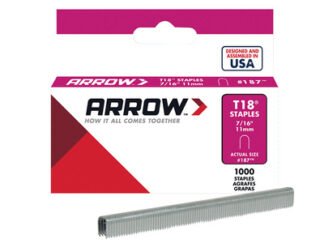 Arrow T18 Staples 11mm (7/16in) (Box 1000) (0079055187165) ARRT18716S