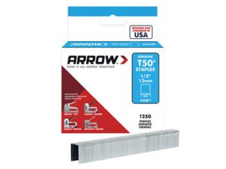 Arrow T50 Staples 12mm (1/2in) (Box 1250) (0079055500124) ARRT5012S