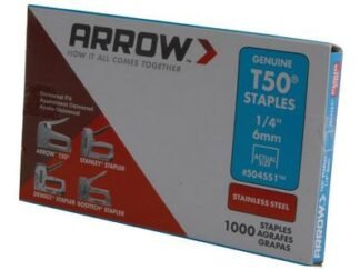 Arrow T50 Staples Stainless Steel 504SS 6mm (1/4in) (Box 1000) (0079055835141) ARRT5014SS
