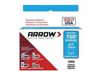 Arrow T50 Staples Stainless Steel 506SS 10mm (3/8in) (Box 1000) (0079055835387) ARRT5038SS