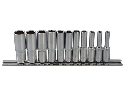 Bluespot Tools Deep Socket Set of 11 Metric 1/4in Square Drive (5028734015409) B/S01540
