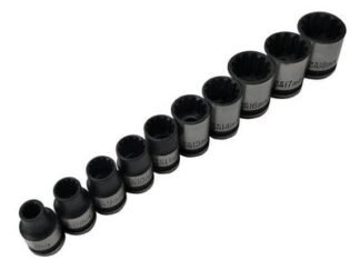 Bluespot Tools 3/8in Drive Spline Socket Set Metric, 10 Piece (5028734015430) B/S1543
