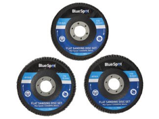 Bluespot Tools Sanding Flap Disc Set 3 Piece 115mm (4.1/2in) (5028734196429) B/S19642