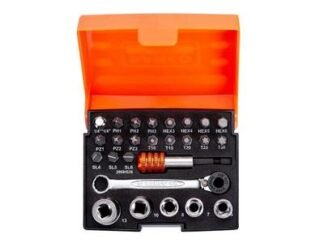 Bahco 2058/S26 Ratchet Socket Set of 26 Metric 1/4in Drive (7314151849276) BAH2058S26