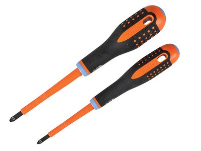 Bahco BE-9890S ERGO™ VDE Insulated Screwdriver Set, 2 Piece (7314150237715) BAH9890S