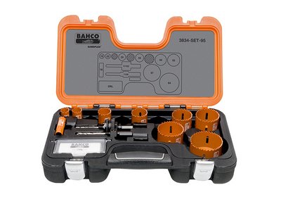 Bahco Professional Holesaw Set 3834-95 Sizes: 16-64mm (7311518159894) BAHHSSET95