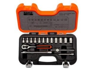 Bahco S160 Socket Set of 16 Metric 1/4in Drive (7314150104031) BAHS160