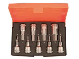 Bahco S9HEX 1/2in Drive Socket Set of 9 Metric (7314150412433) BAHS9HEX