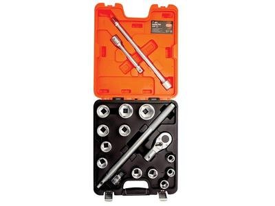 Bahco SLX17 Socket Set of 17 Metric 3/4in Drive (7314153015785) BAHSLX17