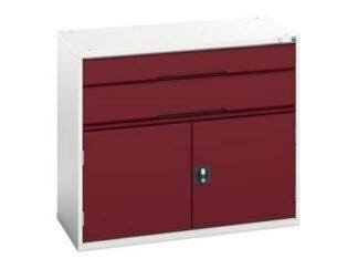 Bott Verso 2 Drawer + Cupboard 900 x 1050mm Crimson Red (5039350108208) BOT169252374