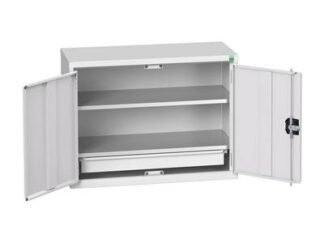 Bott Verso Economy Wall Cupboard 2 Shelf + 1 Drawer 800mm Light Grey (5039350098103) BOT169291036