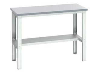 Bott Cubio Adjustable Bench with Half Shelf, Laminate Top 1500 x 750mm (5039350219263) BOT41003657