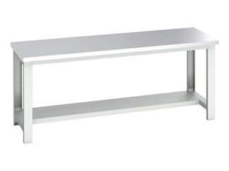 Bott Cubio Bench with Half Shelf, Stainless Steel Clad Top 2000 x 750mm (5039350219294) BOT41003660