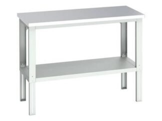 Bott Cubio Adjustable Bench with Shelf, Stainless Steel Clad Top 1500 x 750mm (5039350219454) BOT41003676