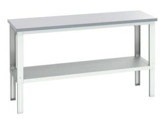 Bott Cubio Adjustable Bench with Shelf, ESD Laminate Top 2000 x 750mm (5039350219515) BOT41003682