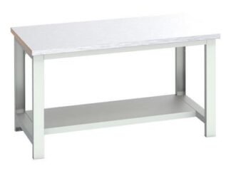 Bott Cubio Bench with Half Shelf, Steel Clad Top 1500 x 900mm (5039350219522) BOT41004171