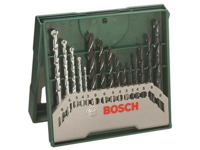 Bosch Mini-X-Line Twist Drill Bit Set, 15 Piece (3165140465274) BPA607019675
