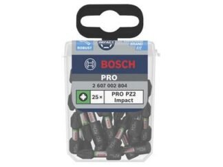 Bosch Impact Control Screwdriver Bit PZ2 (Pack 25) (3165140920025) BPA608522404