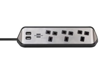 Brennenstuhl estilo Corner Extension Lead 240V 3-Gang 13A Black 2m (4007123671427) BRE3593410