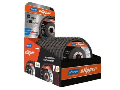 Norton Clipper 115mm Strip Metal Disc Counter Display of 10 (3157629668948) CLI749351