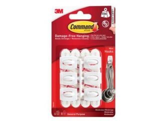 Command White Mini Hooks (Pack 6) (0051131705333) COM17006