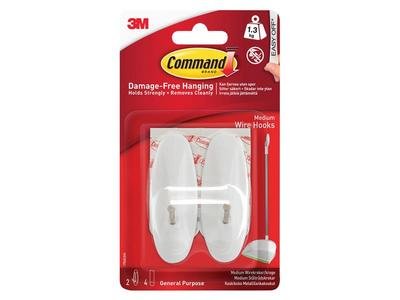 Command Medium Wire Hooks (Pack 2) (0051131921276) COM17068