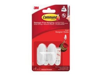 Command Small White Designer Hooks (Pack 2) (0051131769090) COM17082