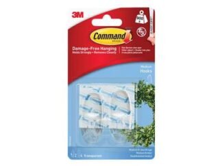 Command Clear Hooks with Clear Strips, Medium (Pack 2) (0051141347042) COM17091CLR