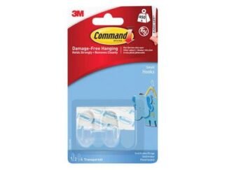 Command Clear Hooks with Clear Strips, Small (Pack 2) (0051141348346) COM17092CLR