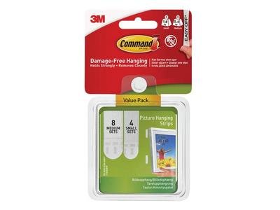 Command Picture Hanging Strips Set, Small & Medium (Pack 12) (0051131949263) COM17203