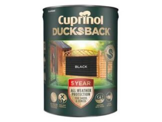 Cuprinol Ducksback 5 Year Waterproof for Sheds & Fences Black 5 litre (5010212619360) CUPDBBL5L
