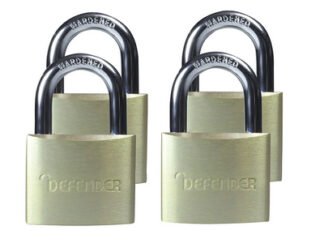 Defender Aluminium Padlock Quad Pack 40mm (5012245036763) DEFDFAL4Q