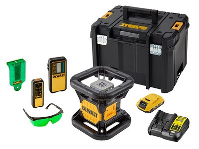 Dewalt DCE079D1G Green Rotary Laser Kit 18V 1 x 2.0Ah Li-ion (5035048657973) DEW079D1G *Restrictions - See Description*