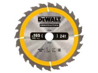 Dewalt Portable Construction Circular Saw Blade 165 x 20mm x 24T (5035048095515) DEWDT1934QZ