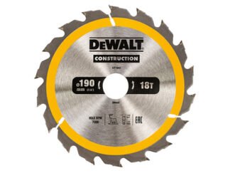 Dewalt Portable Construction Circular Saw Blade 190 x 30mm x 18T (5035048095607) DEWDT1943QZ