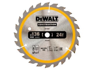 Dewalt Cordless Construction Trim Saw Blade 136 x 10mm x 24T (5035048095645) DEWDT1947QZ