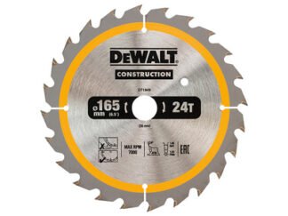 Dewalt Cordless Construction Trim Saw Blade 165 x 20mm x 24T (5035048095669) DEWDT1949QZ
