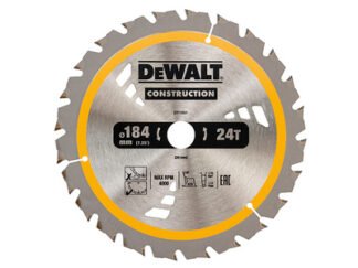 Dewalt Cordless Construction Trim Saw Blade 184 x 20mm x 24T (5035048095683) DEWDT1951QZ